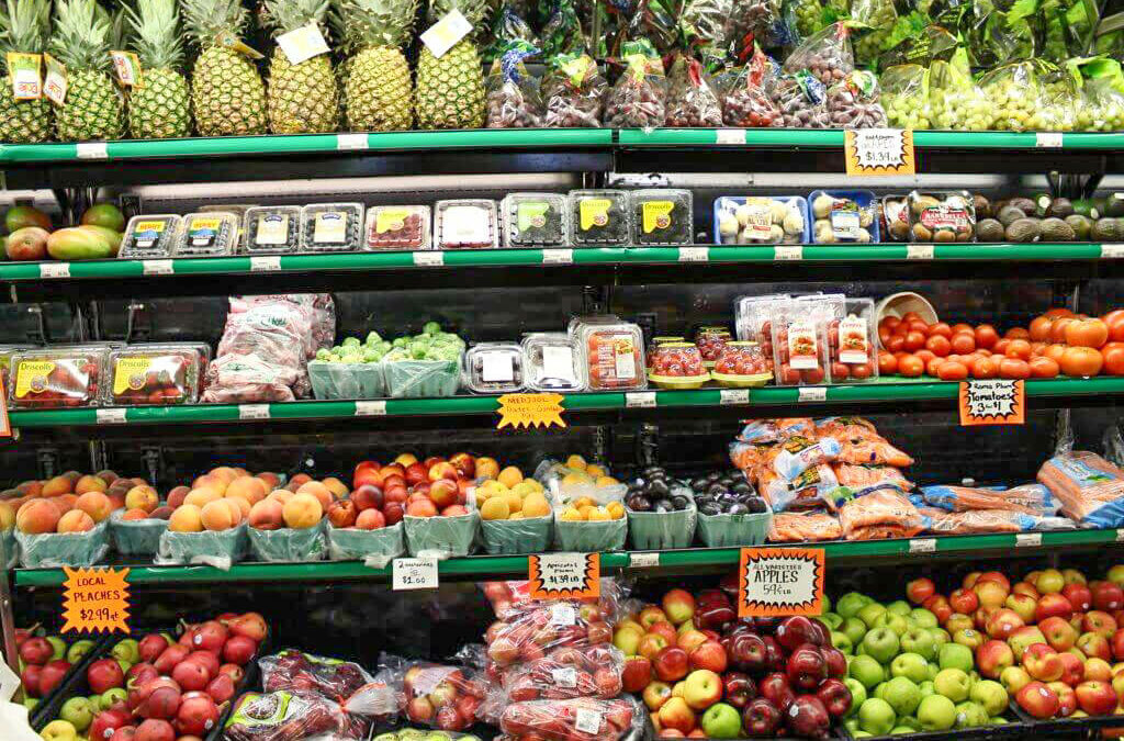 Willow Creek Discount Grocery Reinholds, Denver PA A display of fruits and vegetables in a grocery store.