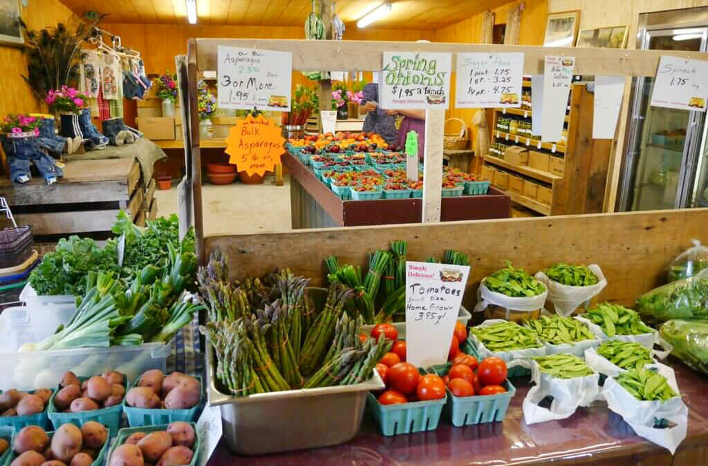 Wayside Produce East Earl PA A farmer's market with a variety of vegetables on display at farm market