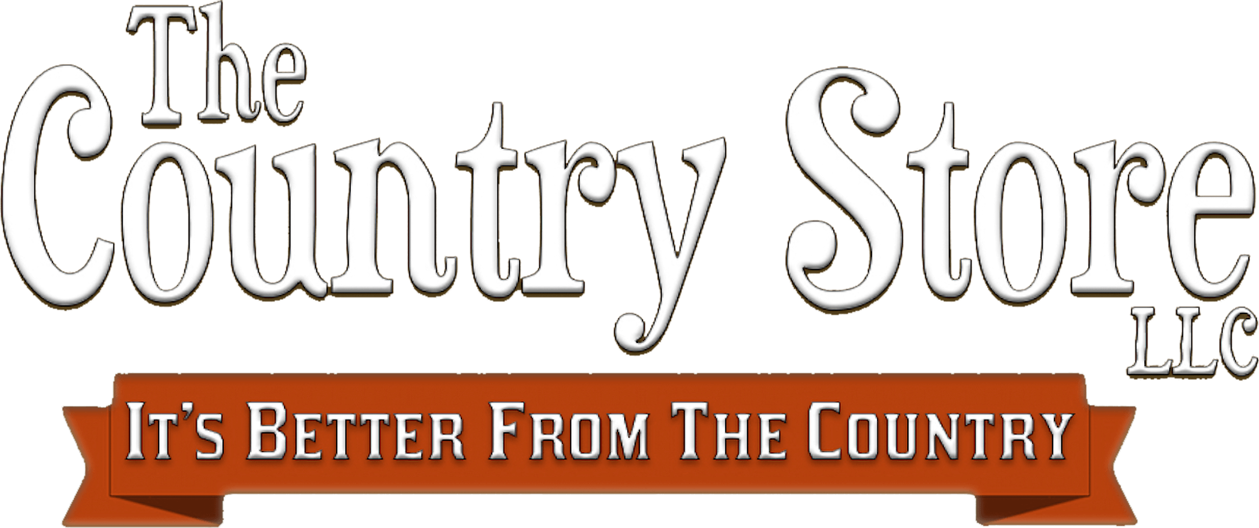 Logo for The Country Store LLC with the tagline "It's Better From The Country" displayed on a red banner beneath the store name.