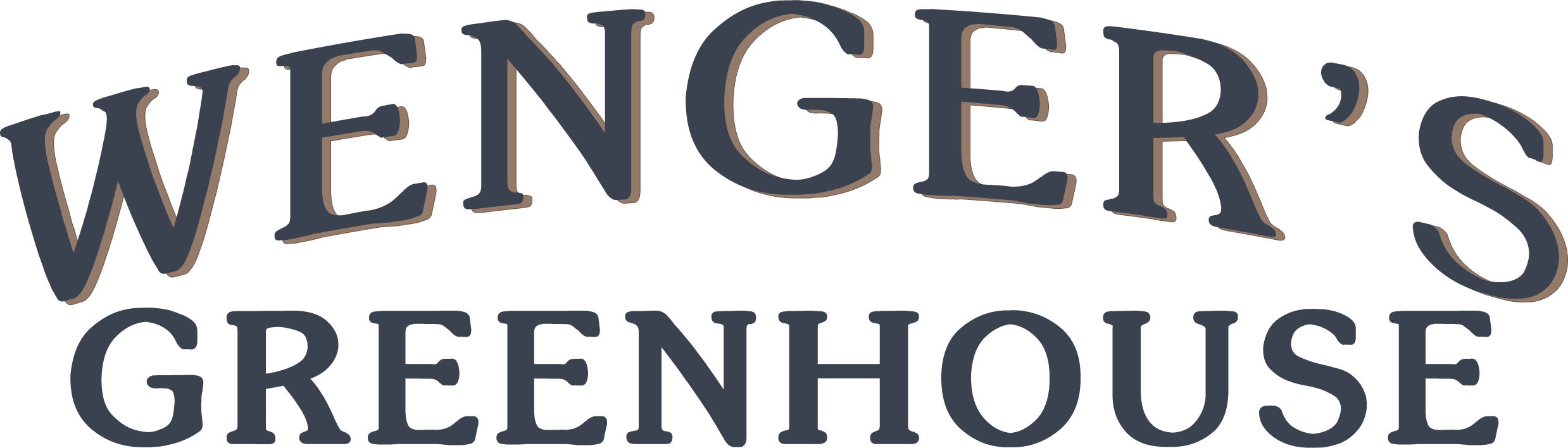 Text logo displaying "Wenger's Greenhouse" in large, bold, uppercase letters with "Wenger's" arched above "Greenhouse.