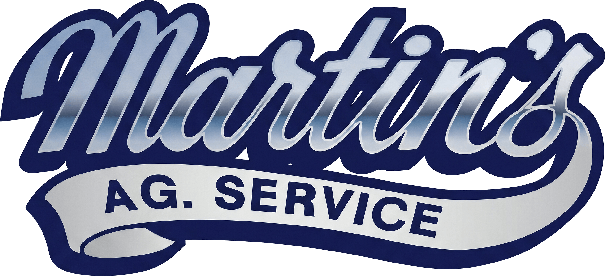 A logo with the words "Martin's" in cursive blue letters and "A.G. SERVICE" in blue block letters on a white ribbon.