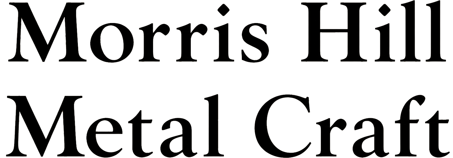 Text reads “Morris Hill Metal Craft” in large, bold, black serif font on a light background.